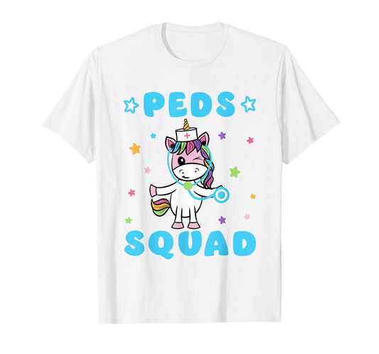 Peds Squad Pediatric Nurse - Funny Unicorn Stethoscope T-Shirt
