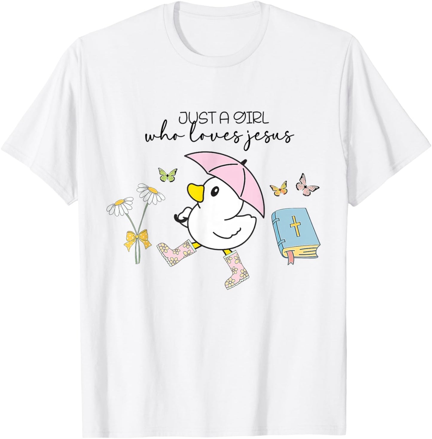 Just a Girl Who Loves Jesus Christian Religious Easter Day T-Shirt