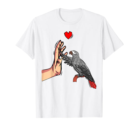 African Grey Parrot Love funny Womens T-Shirt