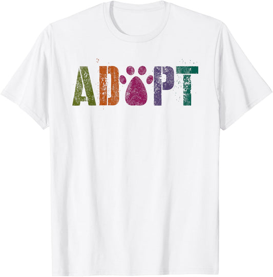 Vintage ADOPT Rescue Squad Animal Cats Dogs Adoption Dept T-Shirt