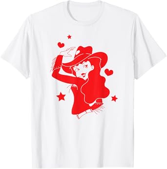 50s 60s 70s Vintage Pin Up Cowgirl | Cowboy Western Texas T-Shirt