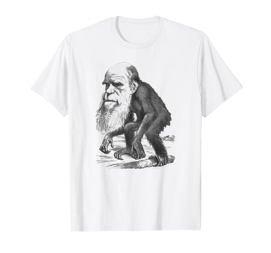 Charles Darwin Monkey Vintage Cartoon T-Shirt T-Shirt