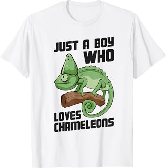 Cute Lizard Chameleon Just a Boy Who Loves Chameleons T-Shirt