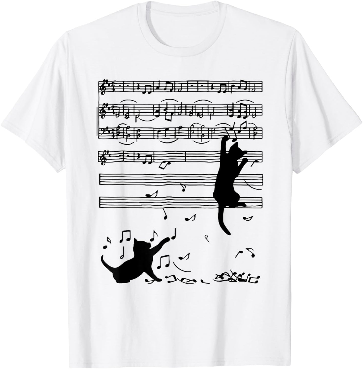 Cats play with music staff T-Shirt