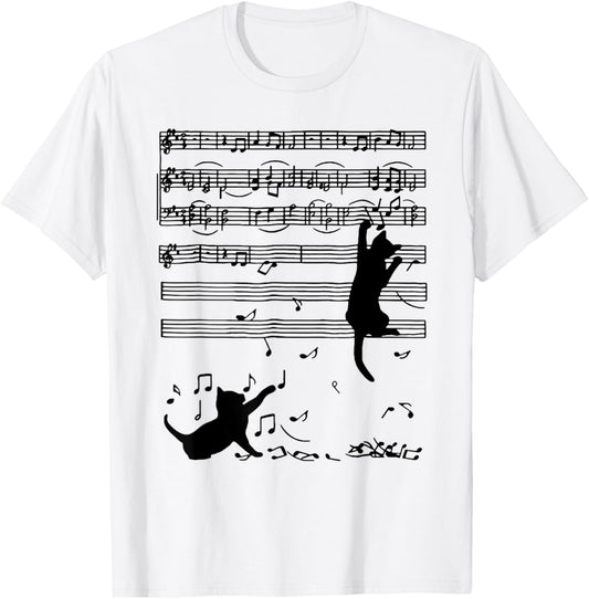 Cats play with music staff T-Shirt
