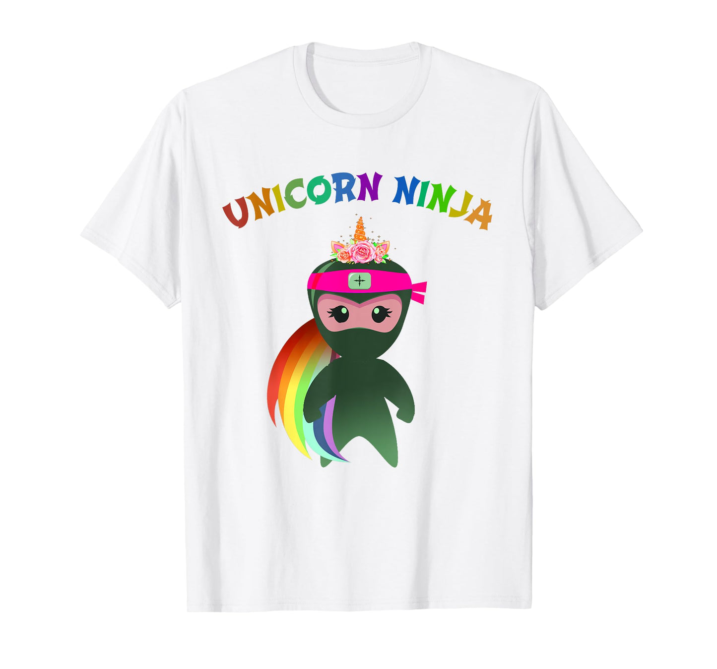 Pink UNICORN NINJA Fancy Dress Spy Girls Kids Mom Teachers T-Shirt