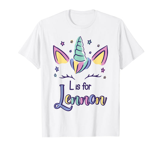 First Name Lennon Personalized L Is For Lennon T-Shirt