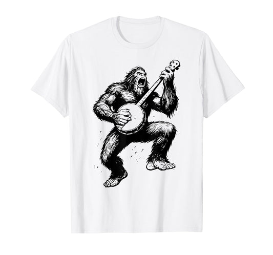 Sasquatch Banjo Player Bigfoot Bluegrass Grassquatch T-Shirt