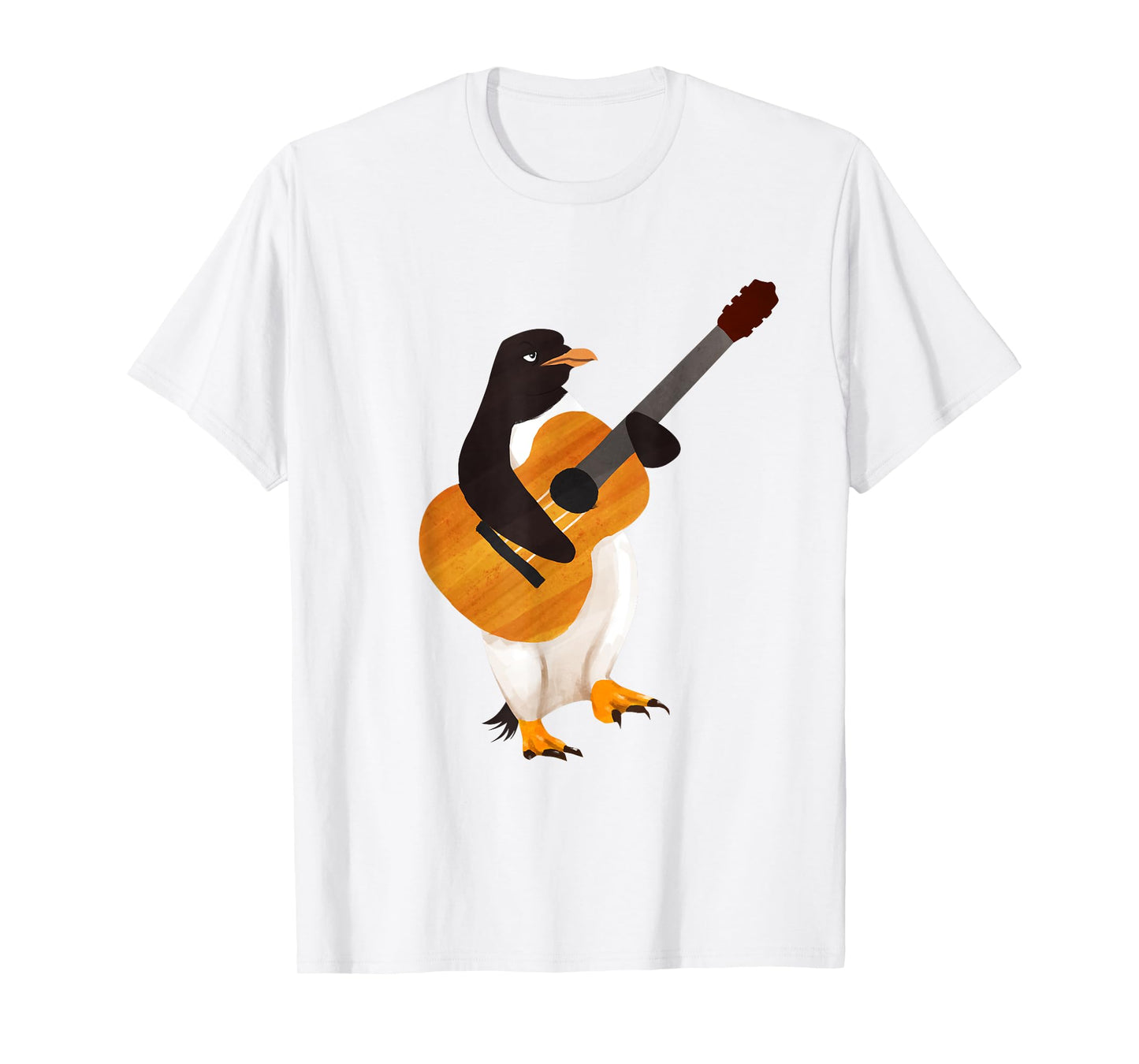 Penguin Arctic Bird Acoustic Guitar - Guitarist T-Shirt
