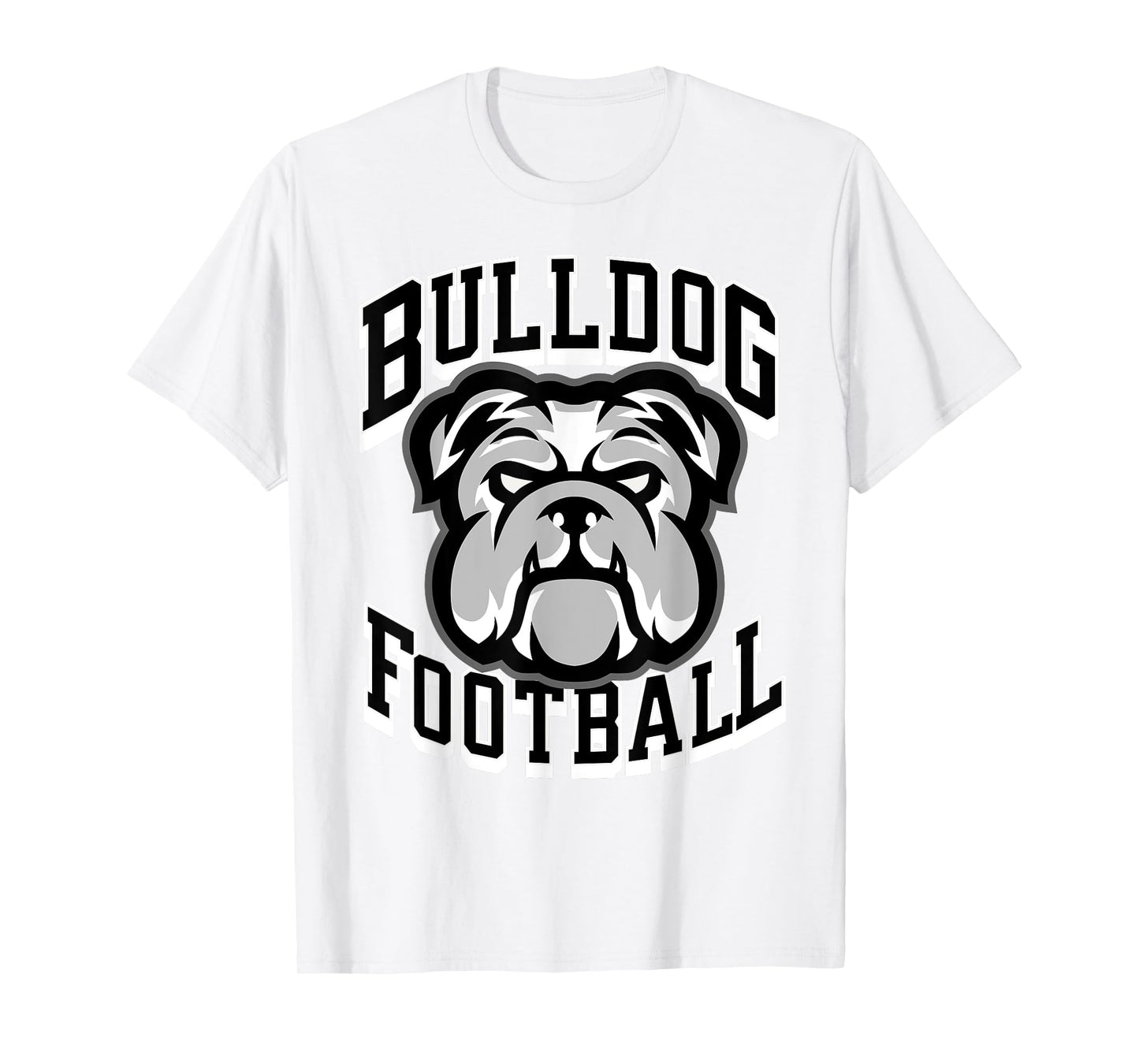 Bulldogs Football Game Day Print Mom Dad Black T-Shirt