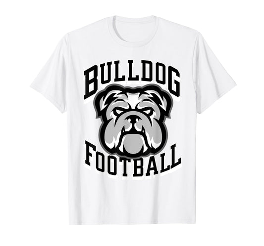 Bulldogs Football Game Day Print Mom Dad Black T-Shirt