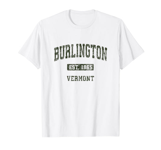 Burlington Vermont VT Vintage Athletic Sports Design T-Shirt