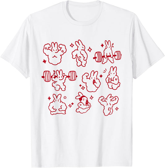 Gym Bunny Funny Rabbit Gymer Bunny Gym Lover Bunny Meme T-Shirt