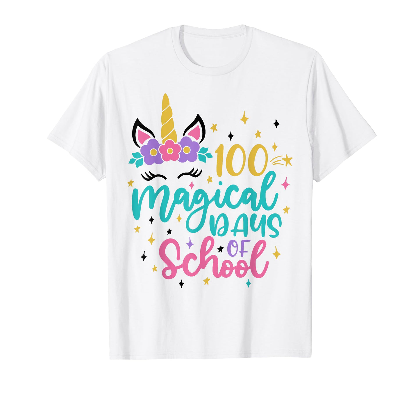 100th Day of School Unicorn 100 Magical Days Teacher Girls T-Shirt