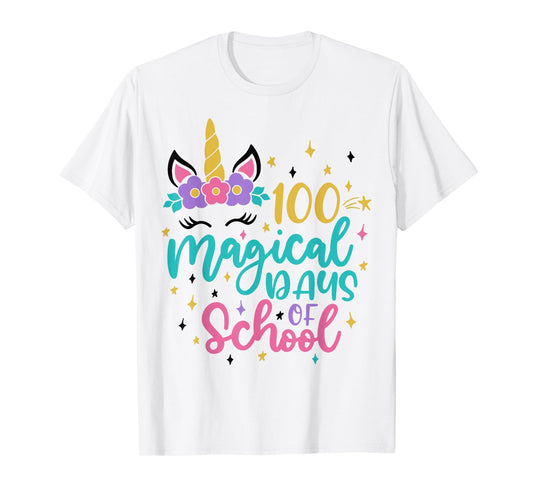 100th Day of School Unicorn 100 Magical Days Teacher Girls T-Shirt
