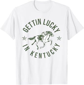 Funny Derby Vintage Getting Lucky In Kentucky Horse Racing T-Shirt