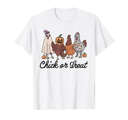 Chick Or Treat Halloween Witch Spooky Chicken T-Shirt