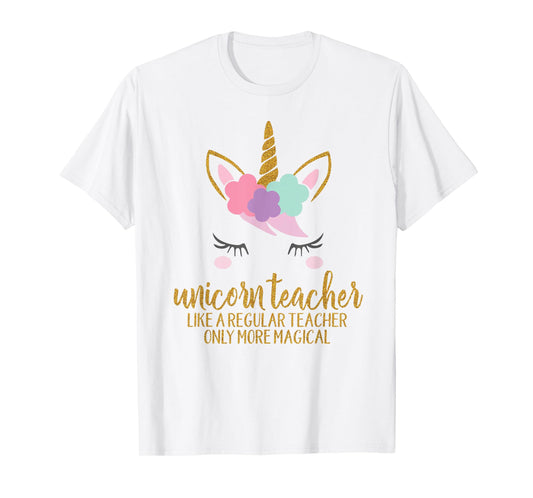 Unicorn Teacher Shirt for Women, School Teacher Gift T-Shirt
