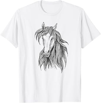 Horse Lover Gifts for Girls Boys Women Men Horse Pony Design T-Shirt
