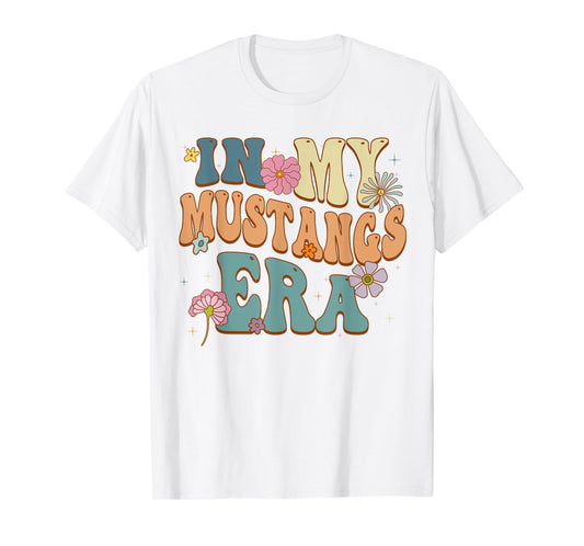 In My Mustangs Era Back to School Spirit Game Retro Groovy T-Shirt