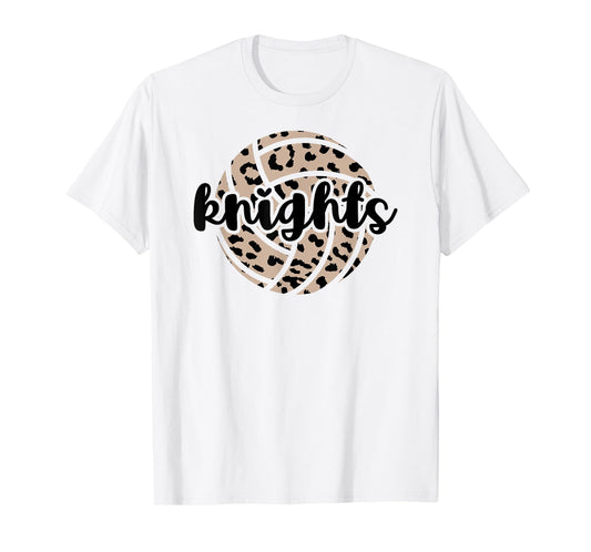Knights Volleyball Team Cheetah Mascot School Spirit Game T-Shirt