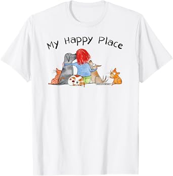 Red and Howling My Happy Place T-Shirt