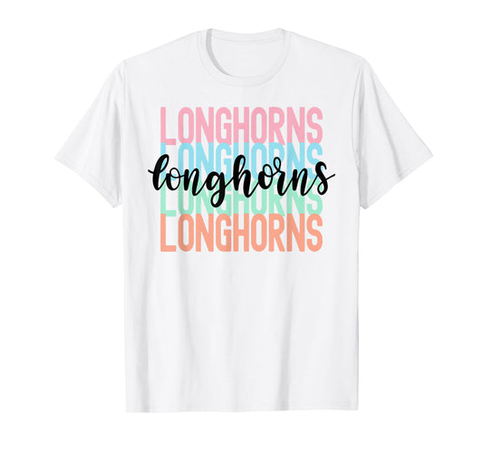 Longhorns Team Mascot School Spirit Game Night T-Shirt