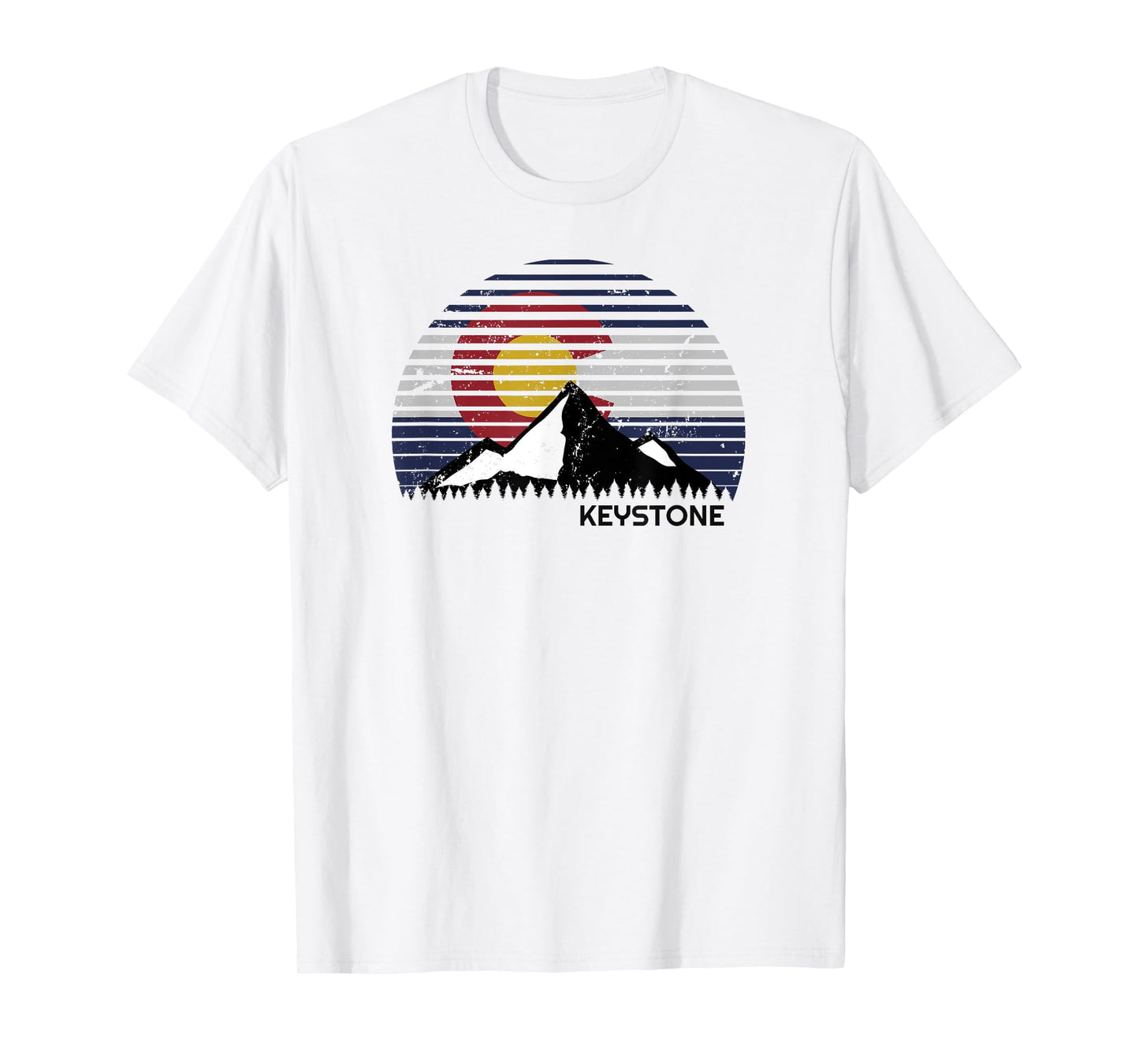 Keystone, Colorado x CO Flag Mountain Top T-Shirt