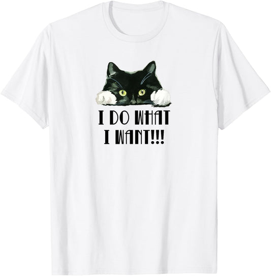 I Do What I Want Funny Black Kitty Cat Lover T Shirt Gift T-Shirt