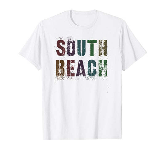 Girls SOUTH BEACH Family Trip Camp Colorful Summer Swim T-Shirt