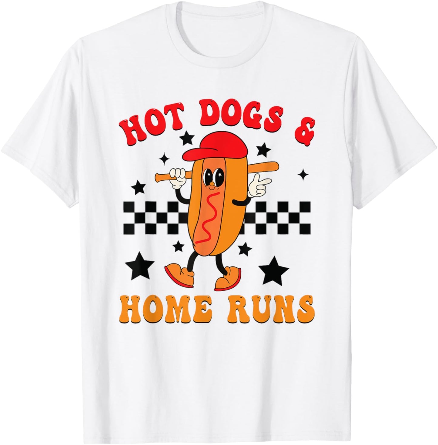 American Baseball Game Hot Dog Fan Graphic Baseball Team T-Shirt