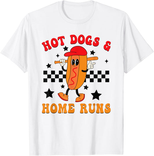 American Baseball Game Hot Dog Fan Graphic Baseball Team T-Shirt