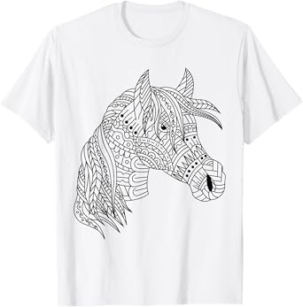 Cute horse to paint and color in for children T-Shirt