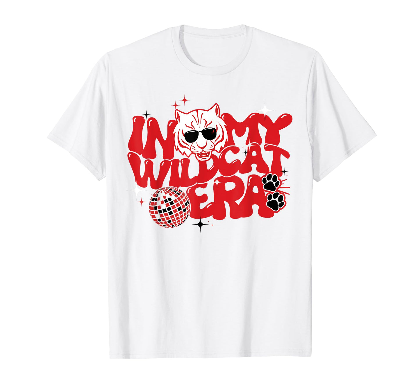 In My Wildcat Era Go Wildcats Groovy School Spirit Mascot T-Shirt