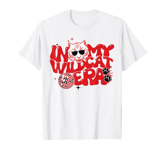 In My Wildcat Era Go Wildcats Groovy School Spirit Mascot T-Shirt