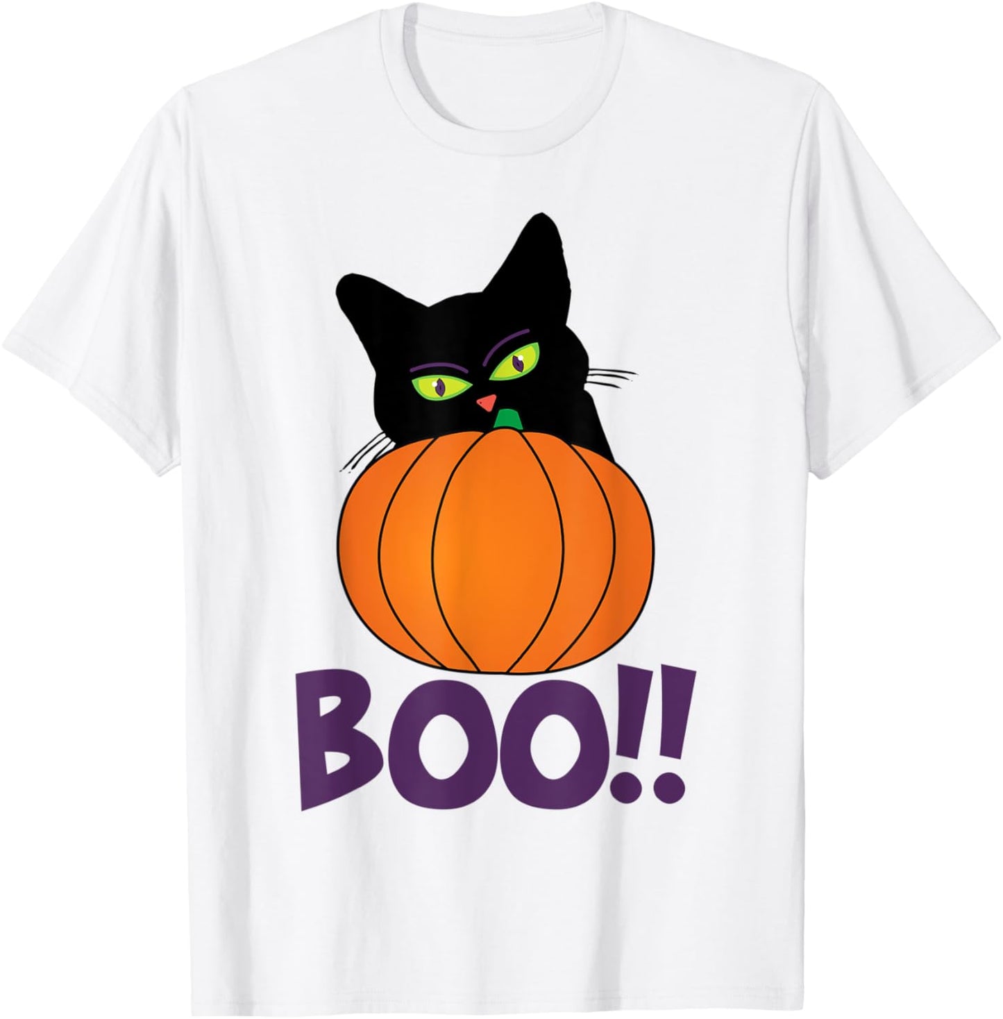 Boo Funny Jolly Cat Peeking Pumpkin Halloween party Kids T-Shirt