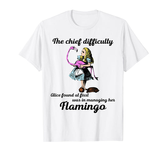 Alice Managing Flamingo Croquet Mallet And Hedgehog T Shirt T-Shirt