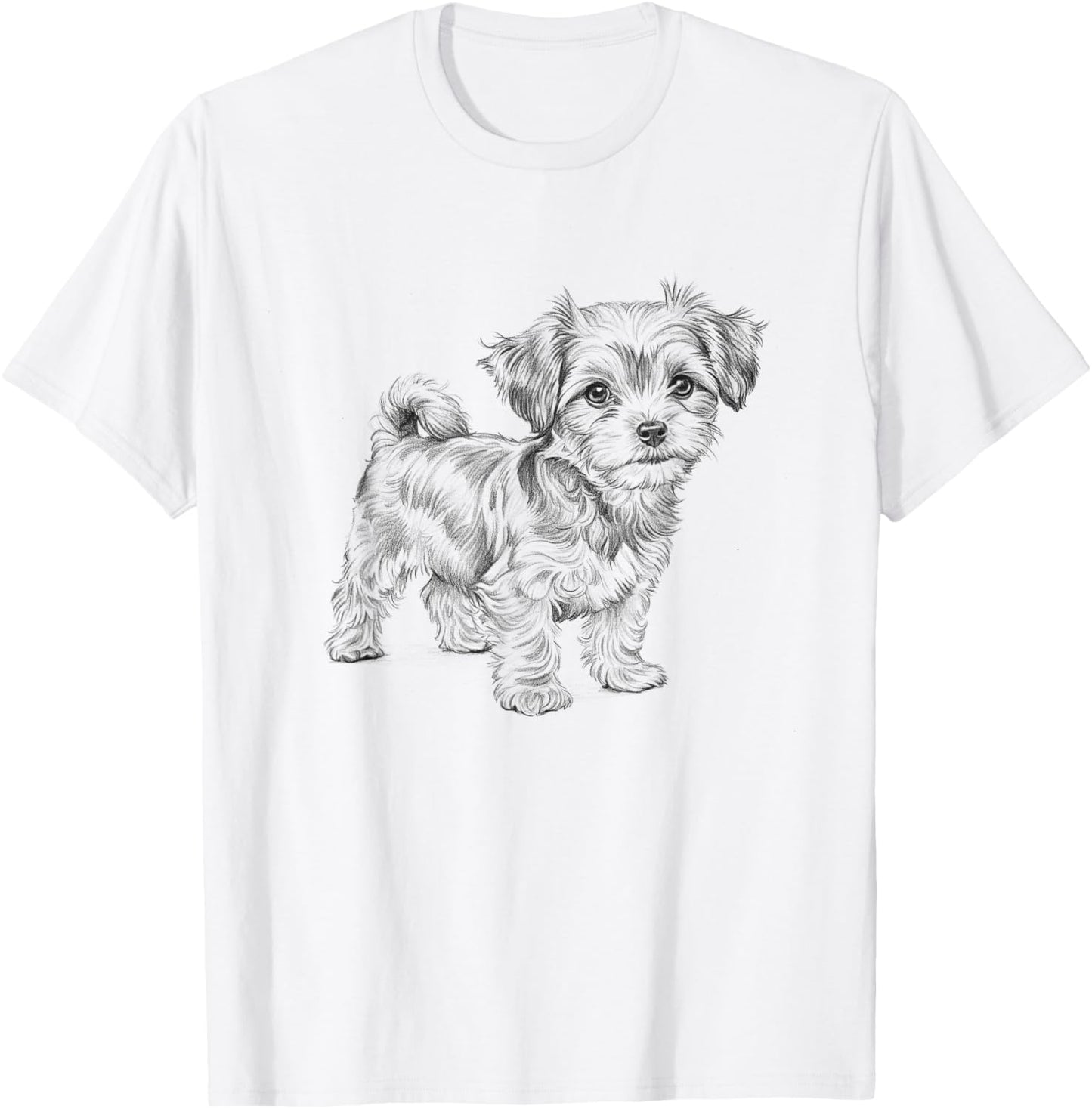 Morkie Dog Sketch Art Design Idea T-Shirt