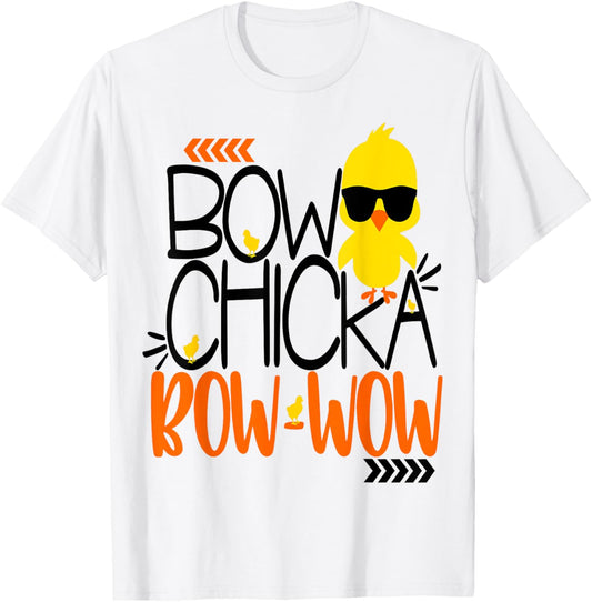Funny Boys Easter Shirt Bow Chicka Bow Wow Flirty Kids Chick T-Shirt