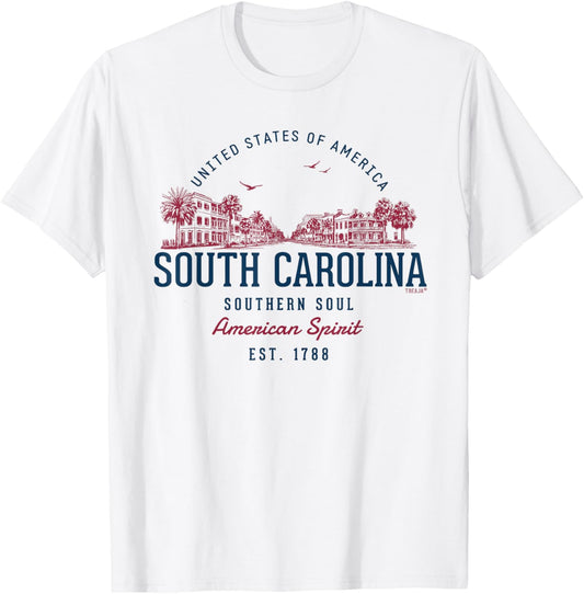 Vintage-Looking Retro Styled South Carolina T-Shirt