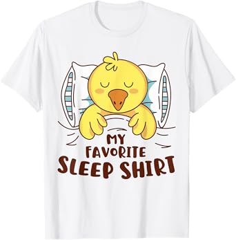Favorite Sleep Shirt Cute Duck Sleeping Boys Girls Kids Fun T-Shirt