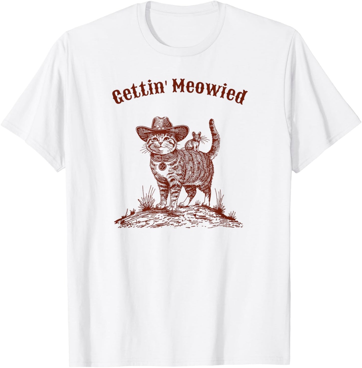 Meowdy Bachelorette Party Cowgirl Cowboy Cat Bridal Squad T-Shirt