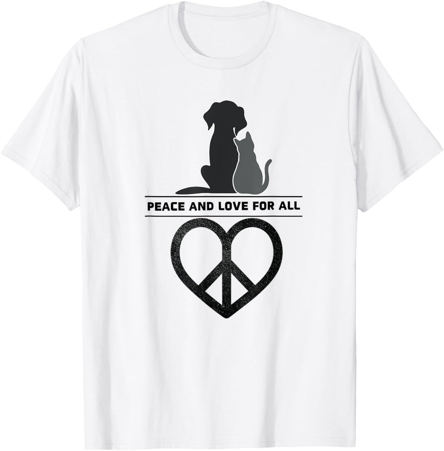 Peace and Love for All World Pet Dog Cat Love Peace Sign T-Shirt