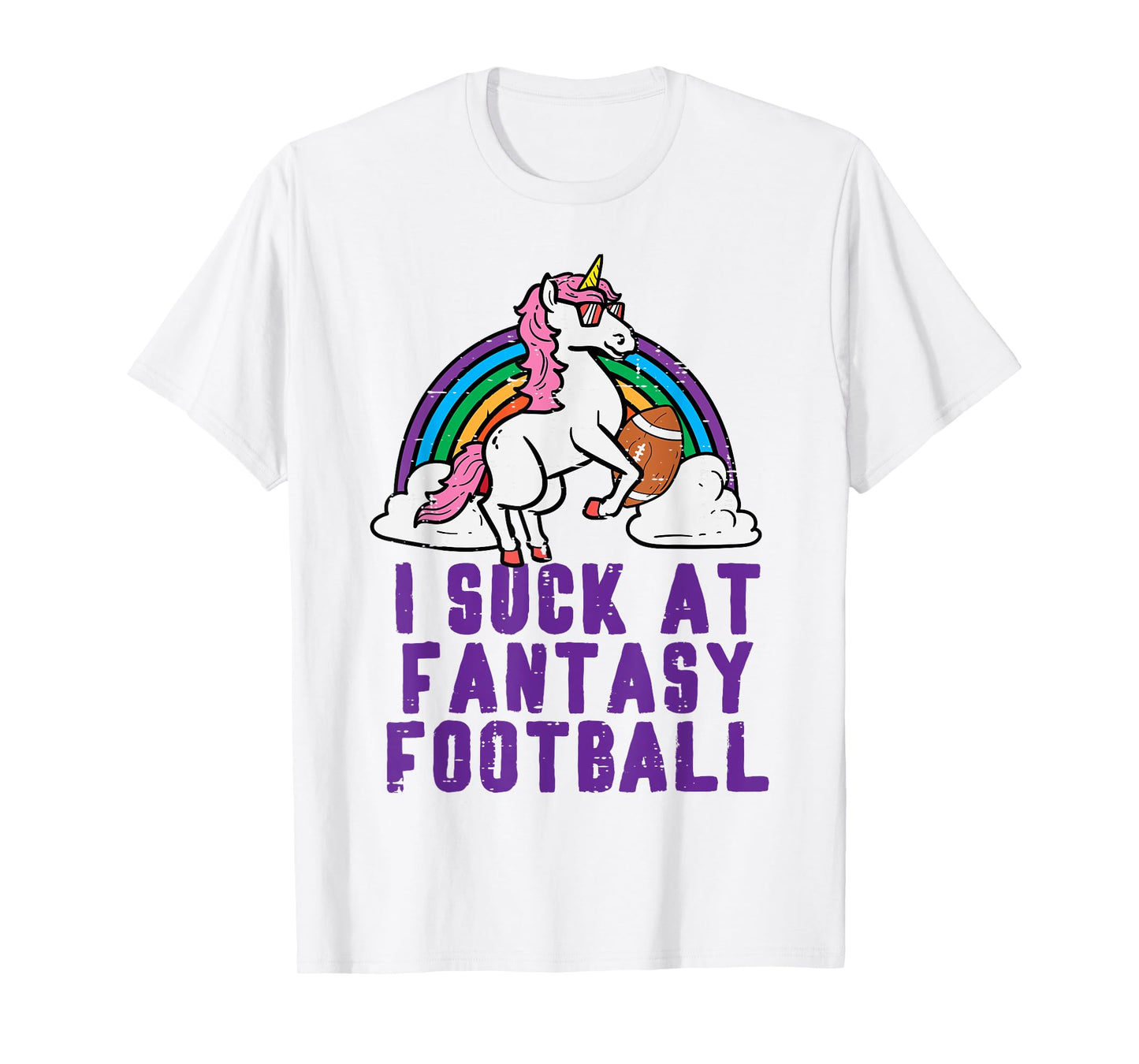 Funny Pink Fantasy Football Loser Shirt Unicorn Men T-Shirt