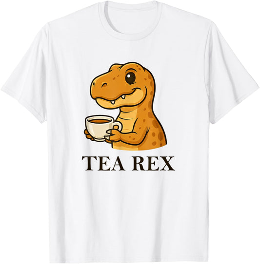 Funny Tea Rex Dinosaur Tea Design T-Shirt