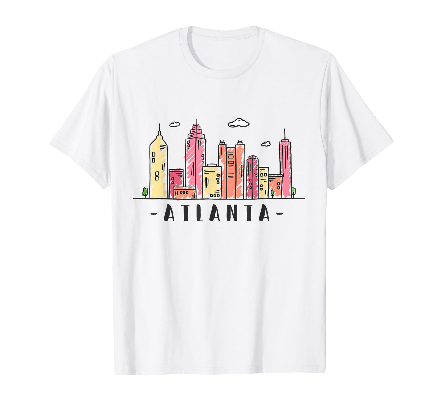 Atlanta Skyline Georgia Colourful City Souvenir Gift T-Shirt