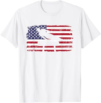 Gymnastics Pommel Horse Guy USA American Flag Sports Team T-Shirt