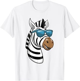 Funny Zebra with Sunglasses T-Shirt