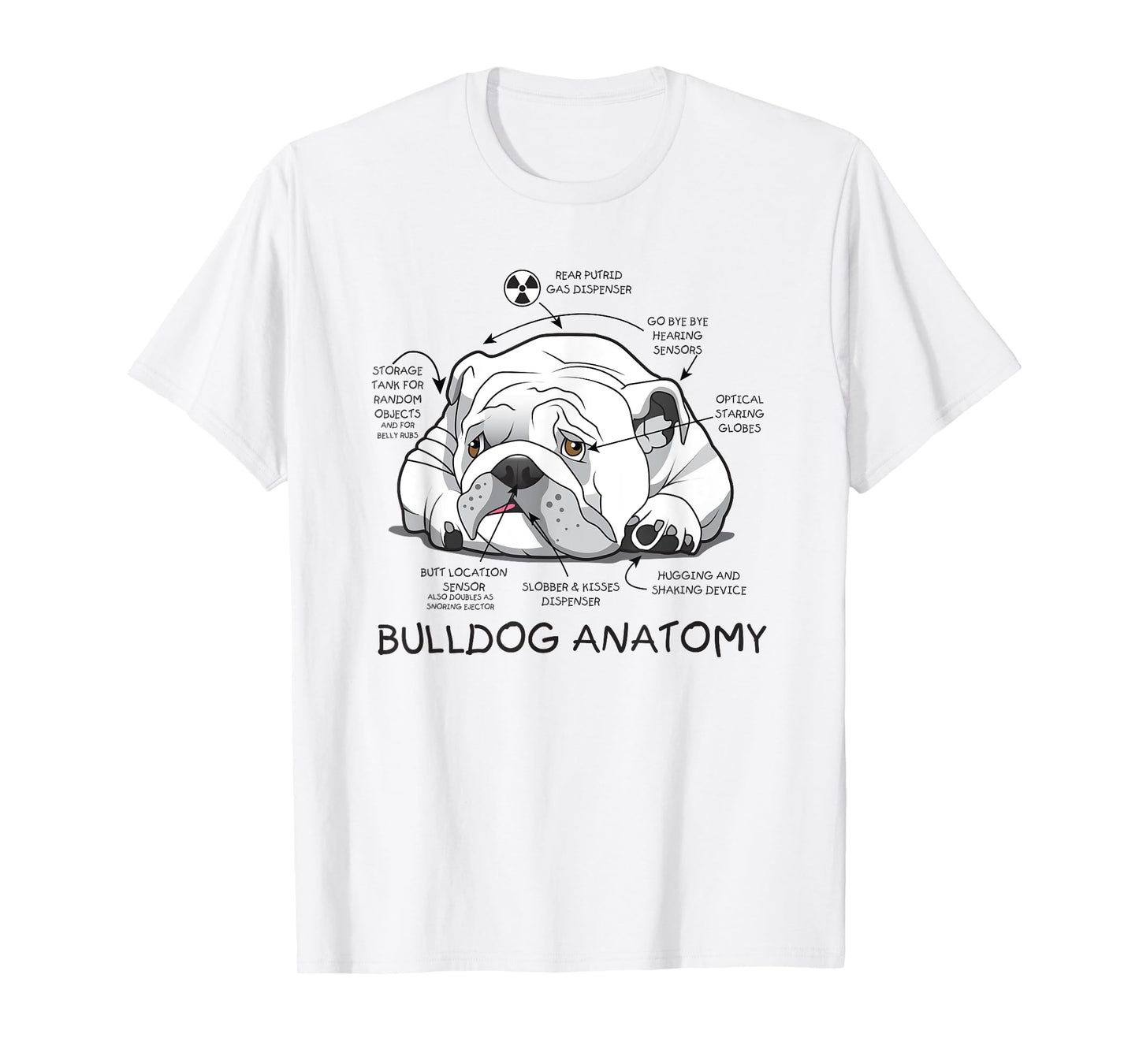 Funny Cute English Bulldog Anatomy Dog Biology Gift Men Women T-Shirt