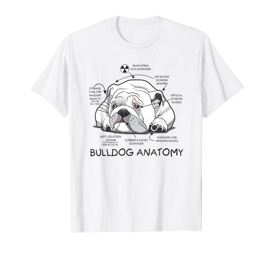 Funny Cute English Bulldog Anatomy Dog Biology Gift Men Women T-Shirt